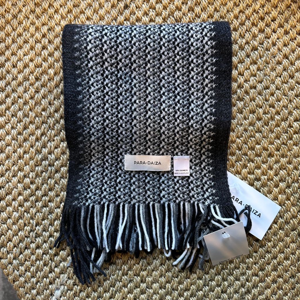 paradaiza grey cashmere scarf