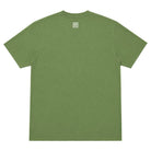 An Paradaiza green short-sleeve t-shirt shown from the back, featuring a small white maze logo centered below the collar, set against a plain white background.