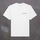 White t-shirt with 'PARADAIZA' logo on a dark gray background