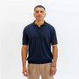 Skip Collar Cotton Knit | Navy