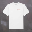 White t-shirt with 'PARADAIZA' logo on a gray background