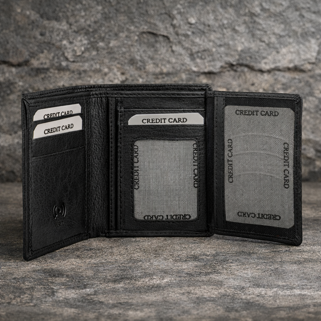paradaiza black wallet and box