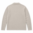 Paradaiza beige knitted worker jacket shown from the back on a clean white background.