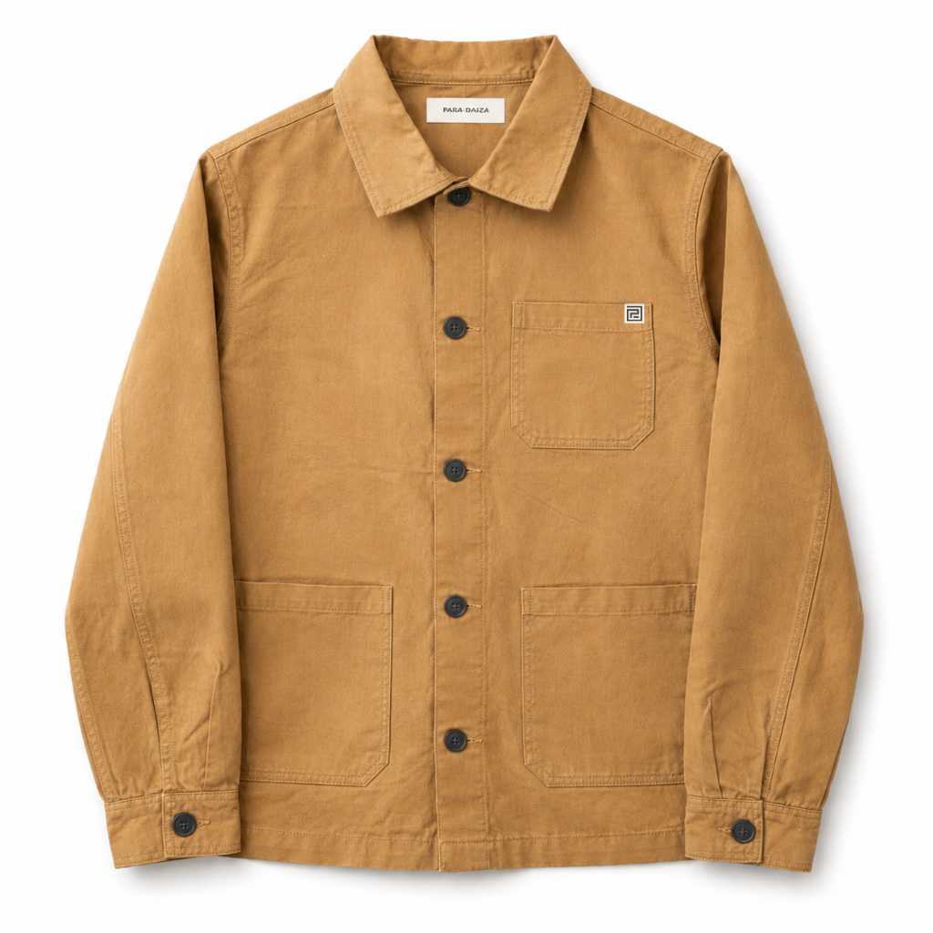 paradaiza worker jacket with black buttons on a white background