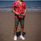 model wears paradaiza shorts and shirt