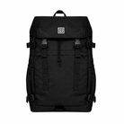 Black paradaiza backpack with a brand logo on a white background