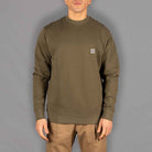 Model wears Para-Daiza khaki crew