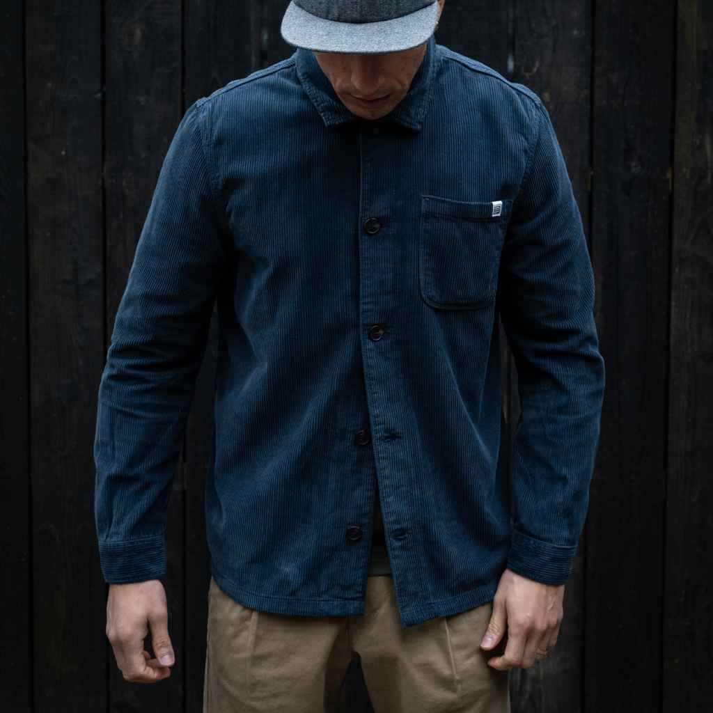 model wears paradaiza cord overshirt