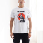 model wears musashi graphic tee from paradaiza 