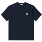 Navy blue t-shirt with a small paradaiza logo on a white background 
