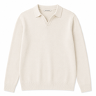 Paradaiza ivory sweater with a collar on a white background