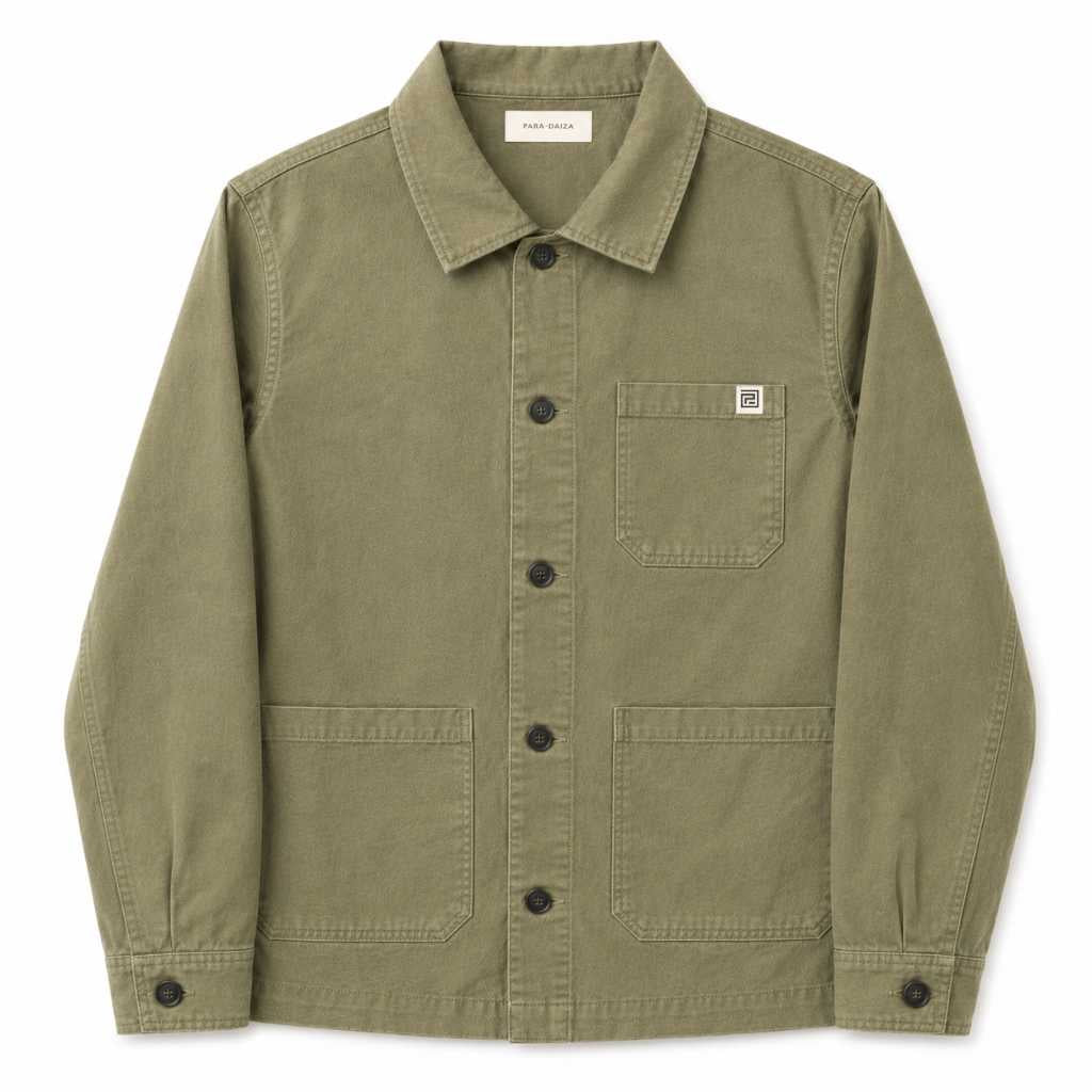 Paradaiza worker  jacket with button details on a white background