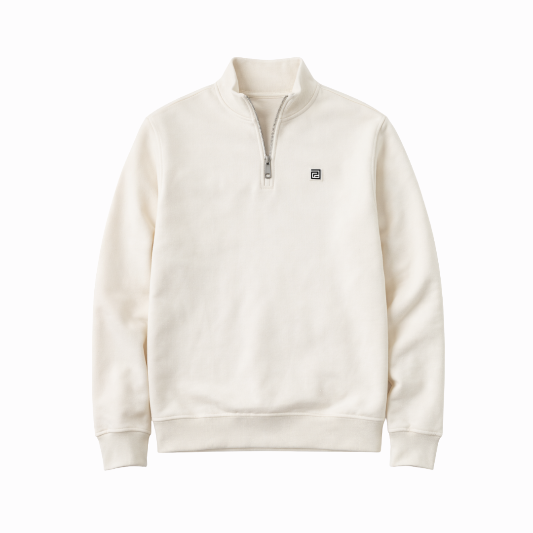  paradaiza beige 1/4 zip sweatshirt with long sleeves,