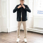 model wears paradaiza cord overshirt  