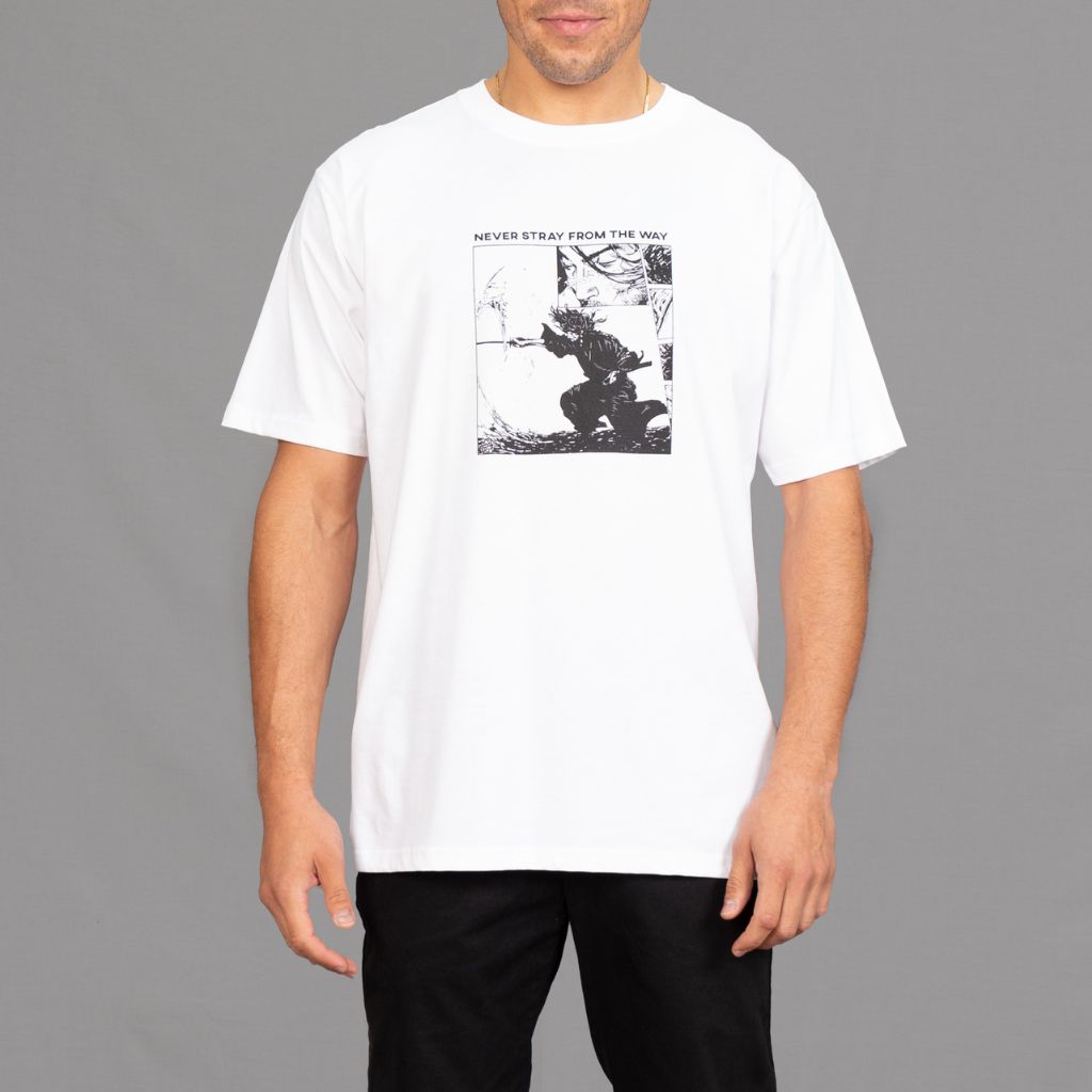 oversized tee with musashi graphic