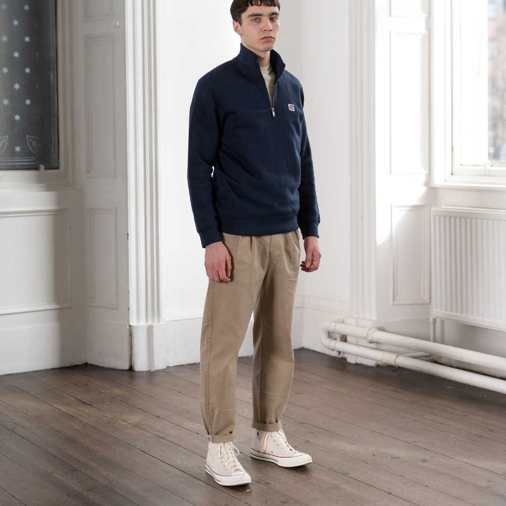 Classic 1/4 Zip Sweat in Navy | Paradaiza – PARA-DAIZA