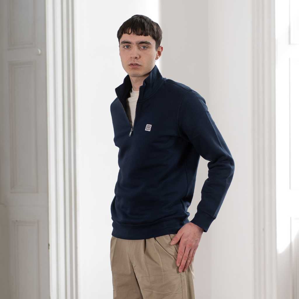 Classic 1/4 Zip Sweat in Navy | Paradaiza – PARA-DAIZA