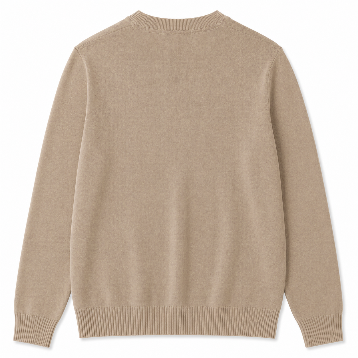 Beige sweater on a white background