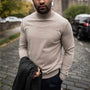 High Neck Cotton Sweater | Sand