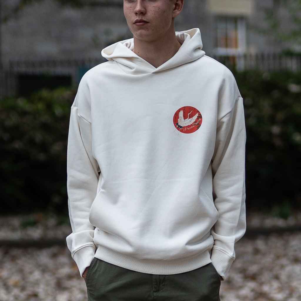 Birds Oversized Hooded Sweat | Off White – PARA-DAIZA