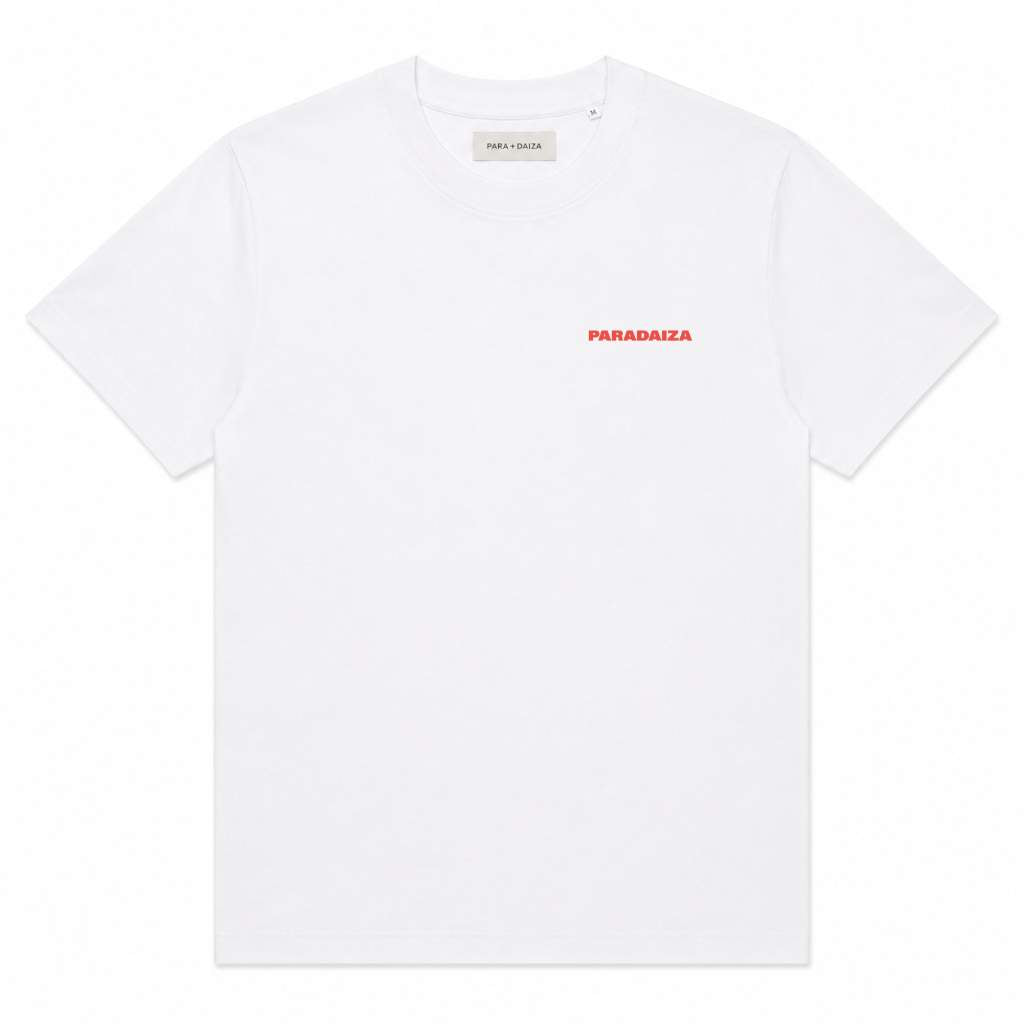 paradaiza white graphic tee