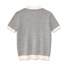 paraddaiza Short-sleeve shirt with a checkered pattern and white collar on a white background